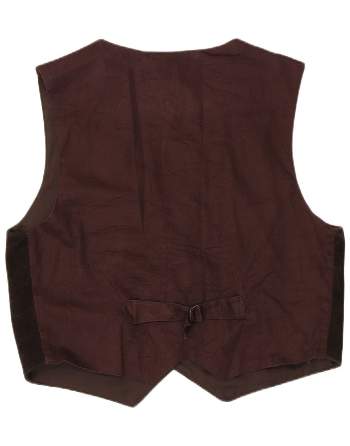 Vintage męska zamszowa kamizelka 2XL brązowy poliester