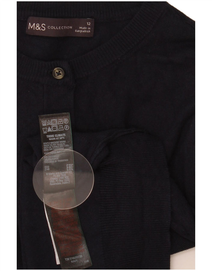 Marks & Spencer Damski sweter bolerko UK 12, średni granatowy, wiskoza