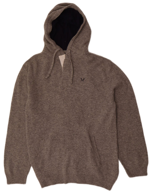 Crew Clothing Męski sweter z kapturem XL, szara wełna