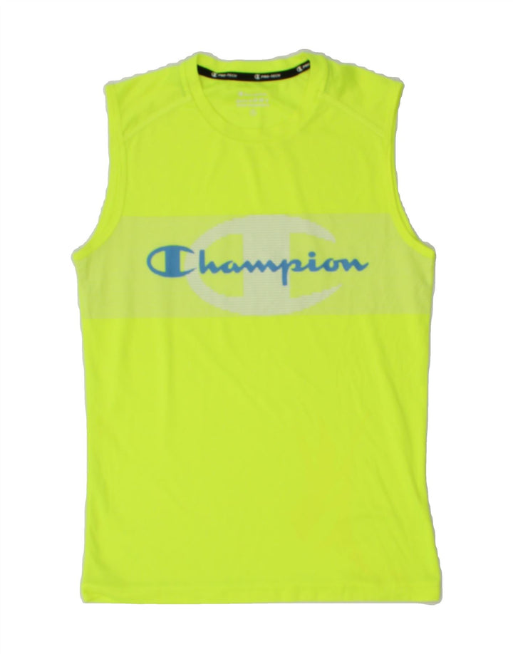 CHAMPION Womens Graphic Vest Top UK 10 Small Green Vintage Champion and Second-Hand Champion from Messina Hembry 