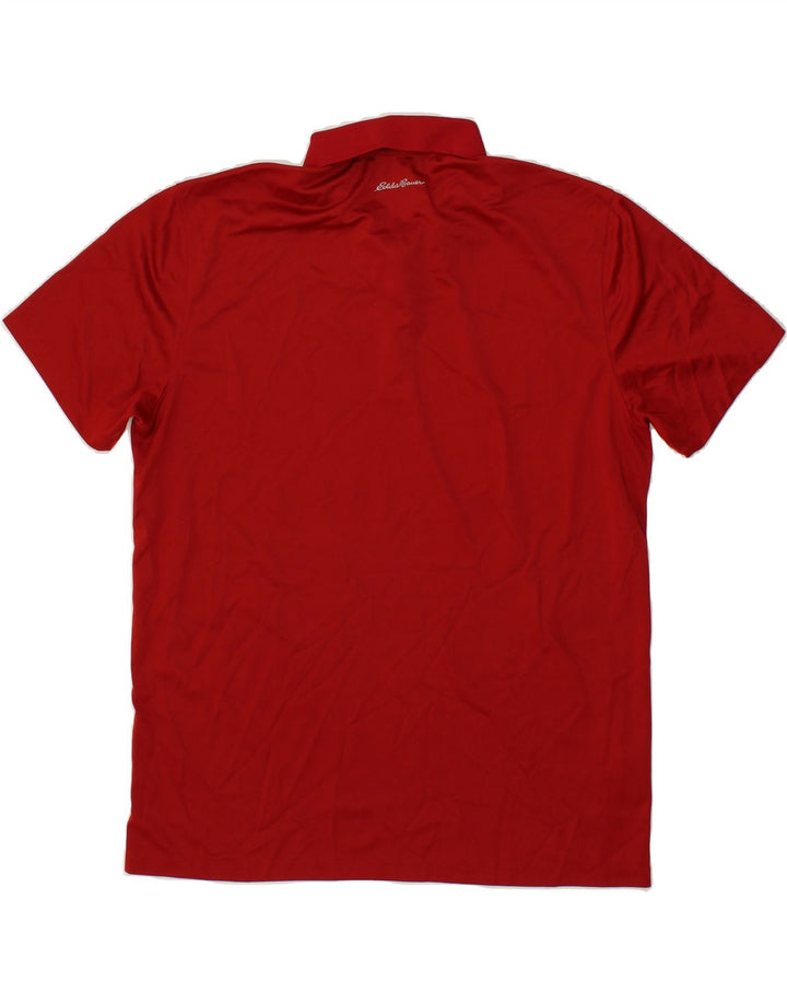 EDDIE BAUER Mens Polo Shirt Large Red Polyester Vintage Eddie Bauer and Second-Hand Eddie Bauer from Messina Hembry 