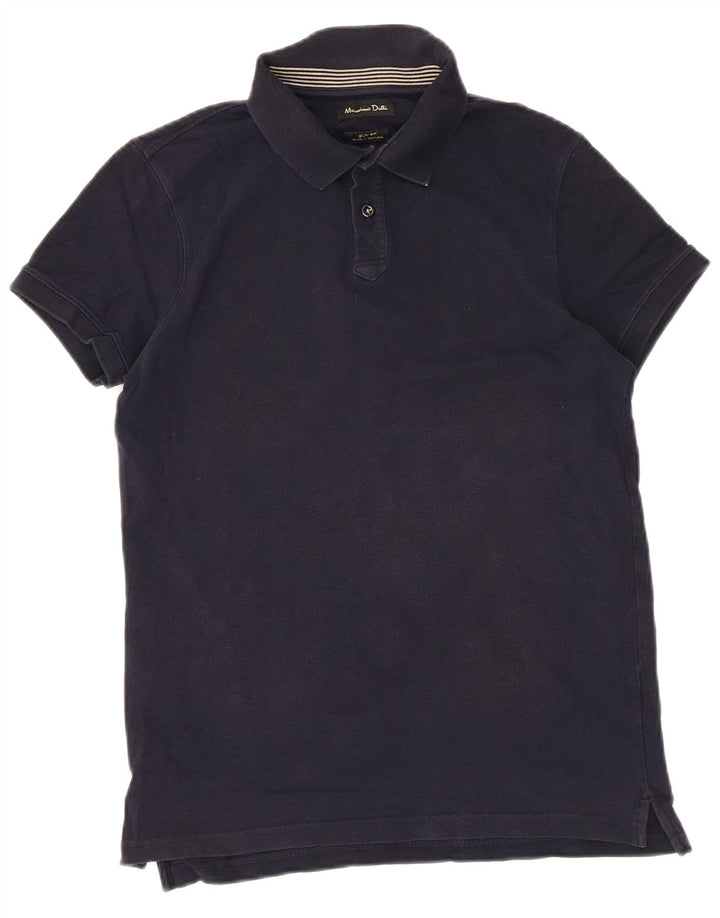 Męska koszulka polo Massimo Dutti Slim Fit, mała, granatowa
