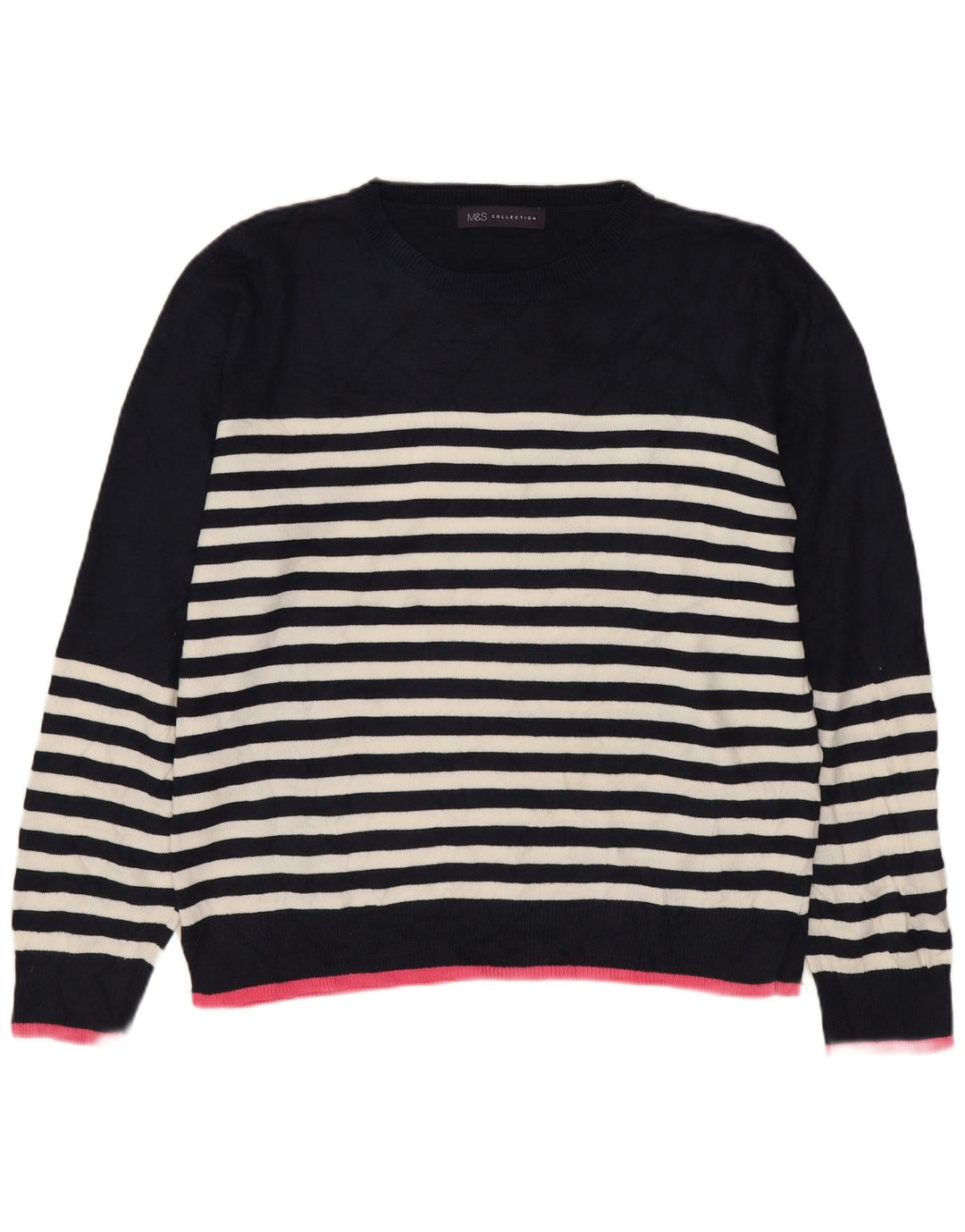 Sweter damski Marks & Spencer z okrągłym dekoltem, UK 14, średni granatowy