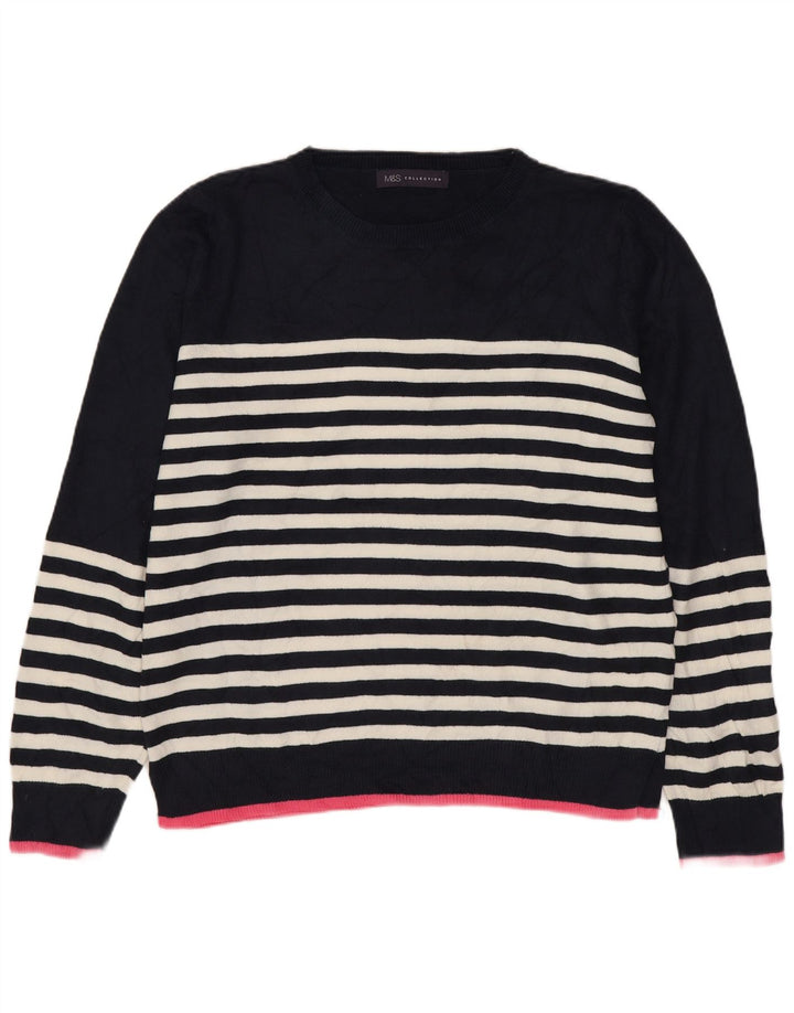Sweter damski Marks & Spencer z okrągłym dekoltem, UK 14, średni granatowy