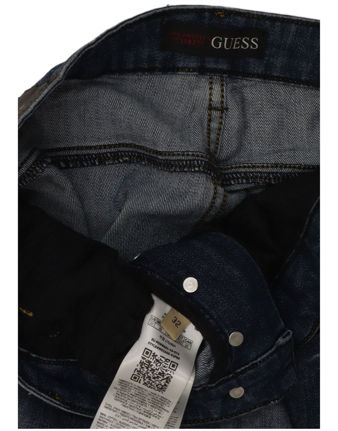 Guess Męskie jeansy slim W32 L32 Niebieskie bawełniane
