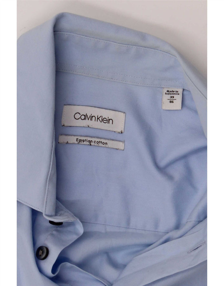 Koszula męska Calvin Klein, rozmiar 39, średnia niebieska, bawełniana