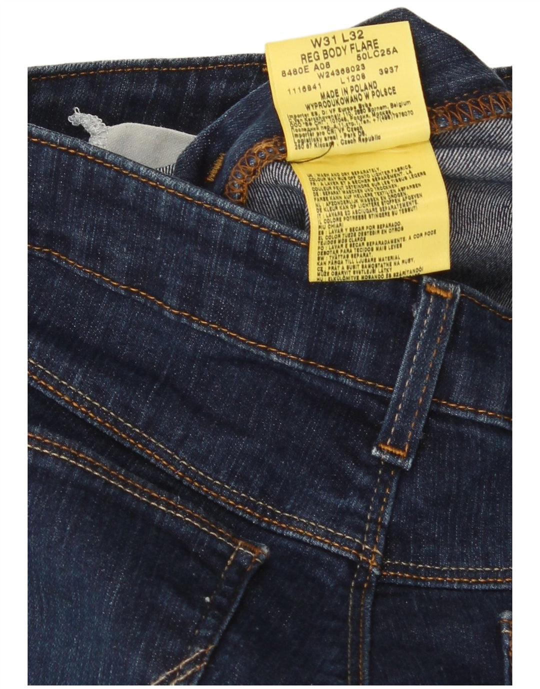 Damskie jeansy rozkloszowane Wrangler W31 L32 Granatowe, bawełniane