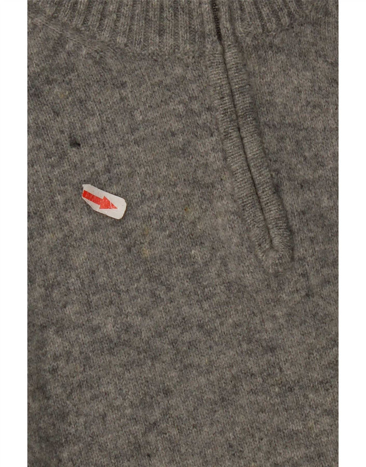 Męski sweter Kappa z zamkiem błyskawicznym 2XL Szary, nakrapiany dziewicza wełna