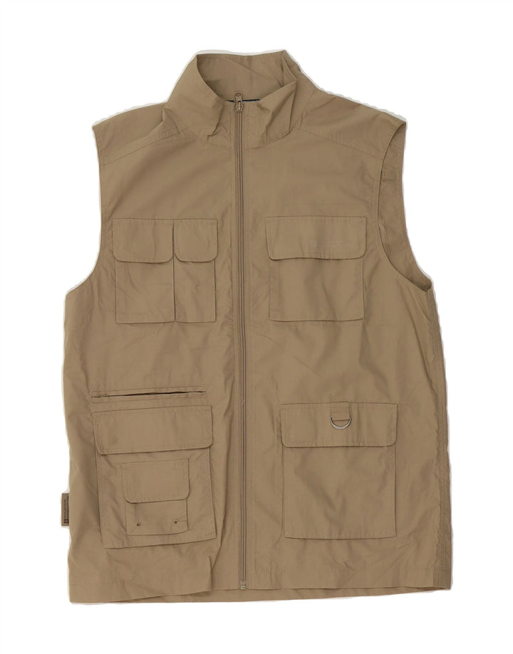 MOUNTAIN WAREHOUSE Mens Utility Gilet UK 38 Medium Beige Polyester Vintage Mountain Warehouse and Second-Hand Mountain Warehouse from Messina Hembry 