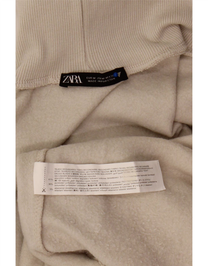 Damski sweter Zara z wywijanym dekoltem, UK 14, średni beż, bawełna