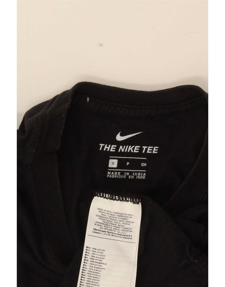 Męski T-shirt z grafiką Nike, mały, czarny, bawełniany
