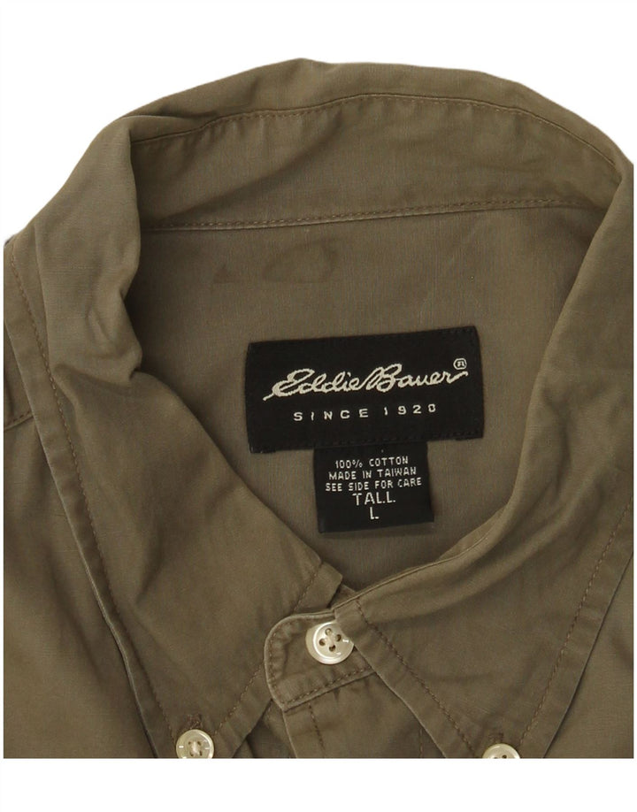 EDDIE BAUER Wysoka koszula męska, duża, bawełniana w kolorze khaki