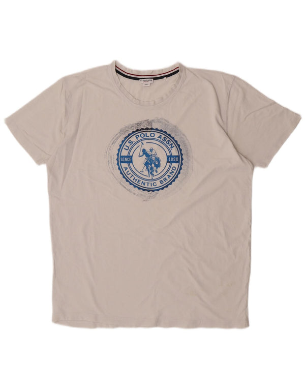 US Polo Assn. Męska koszulka z grafiką Top 2XL w kolorze białym
