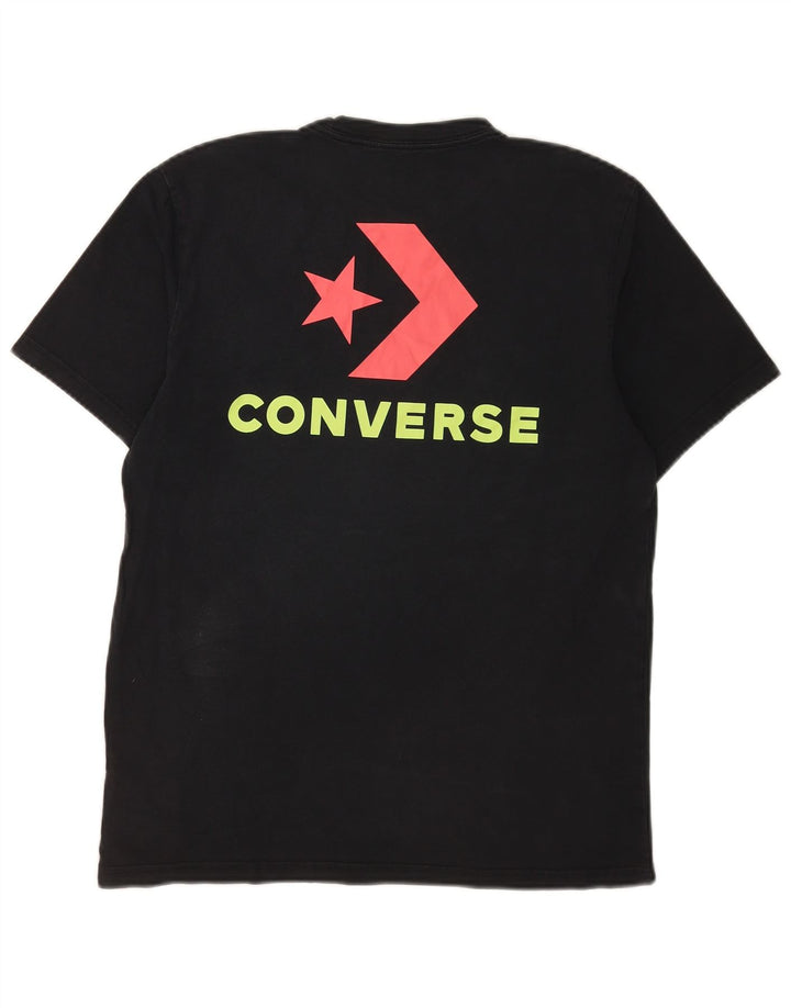 Converse Męski T-shirt z grafiką, mały, czarny, bawełniany