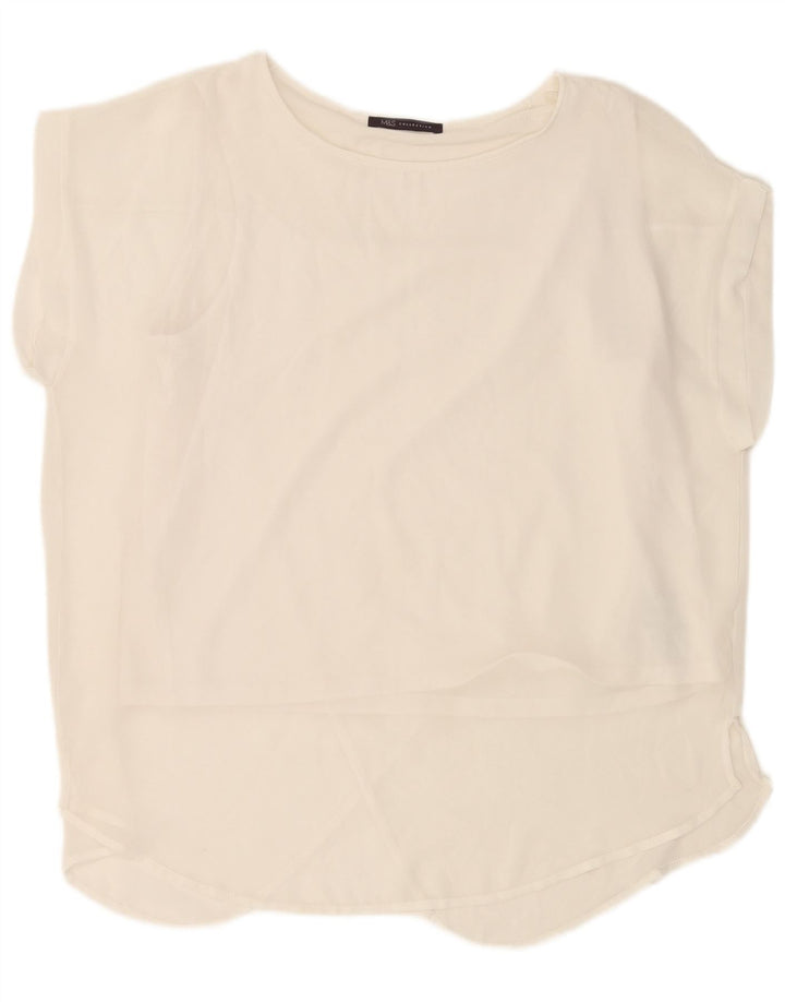 Bluzka damska Marks & Spencer, UK 18 XL, poliester w kolorze złamanej bieli