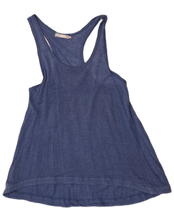 Damska tunika bez rękawów Stefanel UK 12 Medium Blue Linen