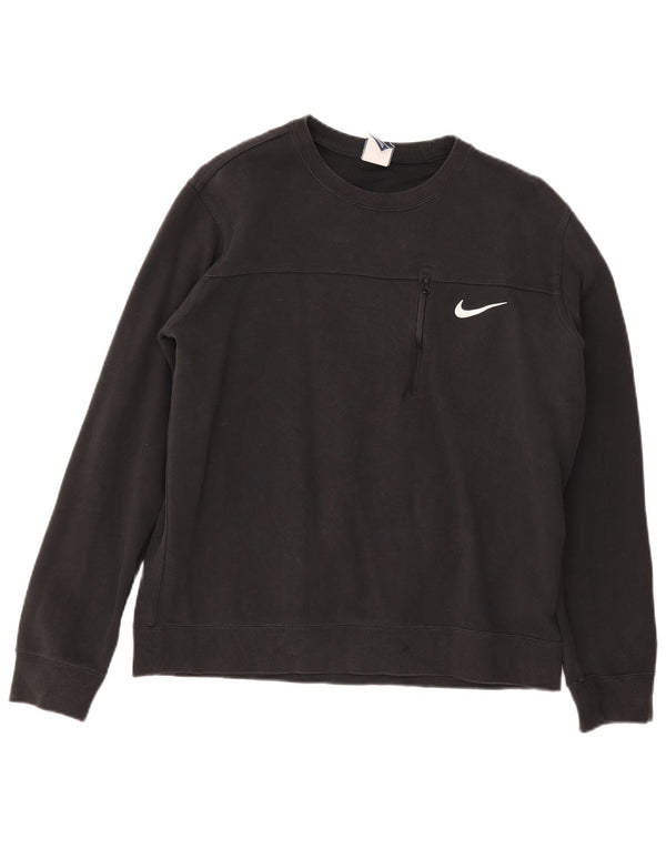 Damska bluza dresowa Nike UK 14, duża, czarna, bawełniana, sportowa