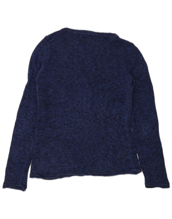 Damski sweter Eddie Bauer z dekoltem w kształcie litery V, UK 6 XS, granatowy, nakrapiany