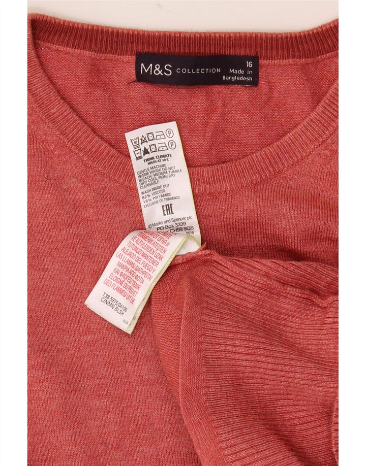 Marks & Spencer Damski sweter z okrągłym dekoltem, UK 16, duży czerwony