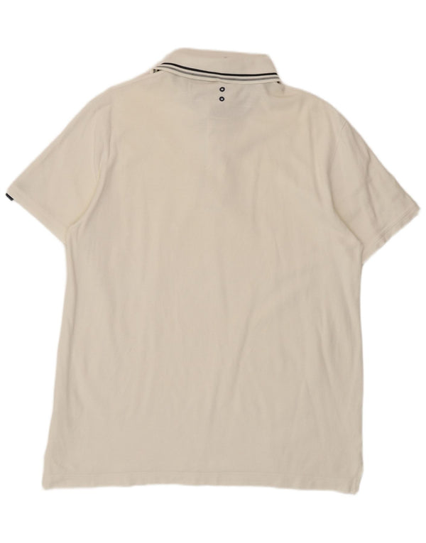 Męska koszulka polo Adidas UK 44/46, duża, biała bawełna