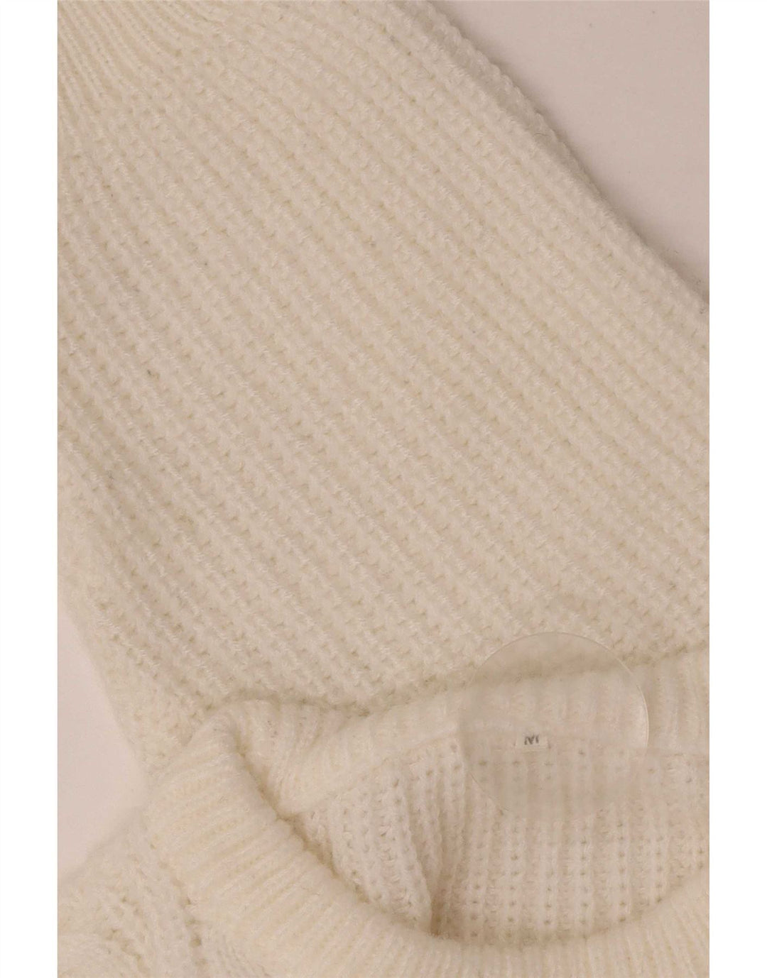 Vintage męski sweter z okrągłym dekoltem, średni złamanej bieli
