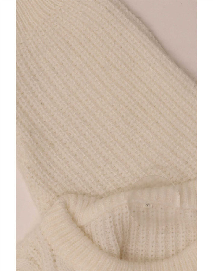 Vintage męski sweter z okrągłym dekoltem, średni złamanej bieli