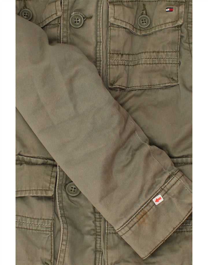 Tommy Hilfiger Chłopięca kurtka wojskowa 6-7 lat, mała, bawełniana khaki