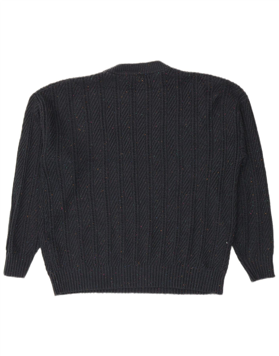 Marks & Spencer Męski sweter z okrągłym dekoltem, duży, granatowy, nakrapiany