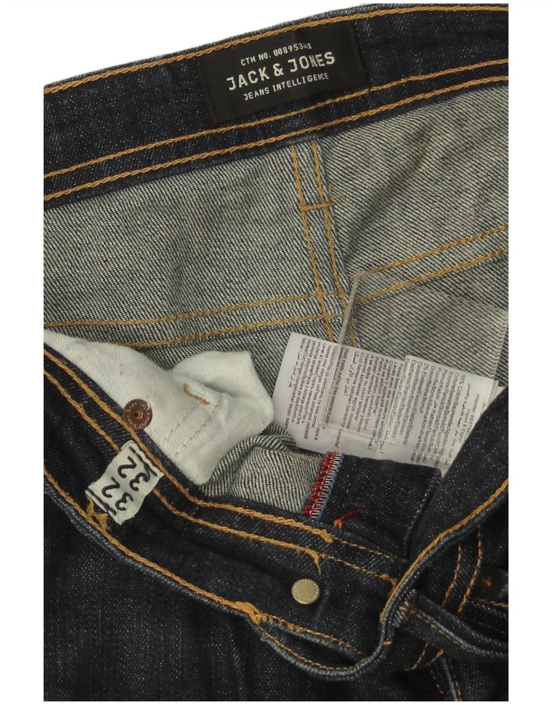 JACK & JONES Męskie jeansy GLENN Slim W32 L32 Granatowe, bawełniane