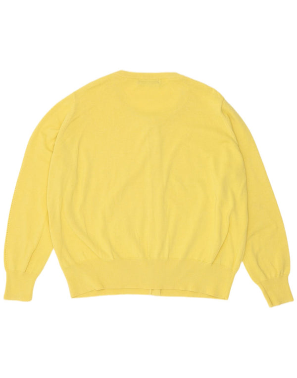 Marks & Spencer Damski sweter kardigan UK 20 2XL Żółty, bawełniany