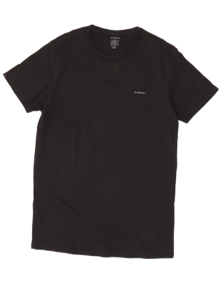 T-shirt męski Diesel, średni czarny, bawełniany