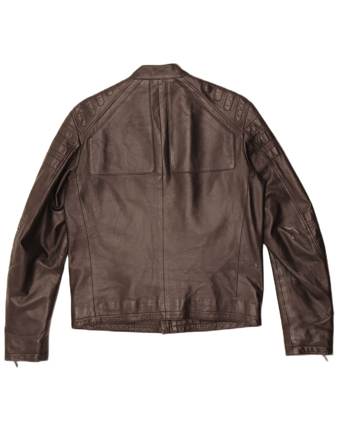 Damska skórzana kurtka racer JIL SANDER IT 46, duża czarna skóra