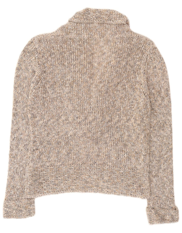 Marks & Spencer Damski sweter z wiązaniem z przodu, UK 14, duży, szary, nakrapiany