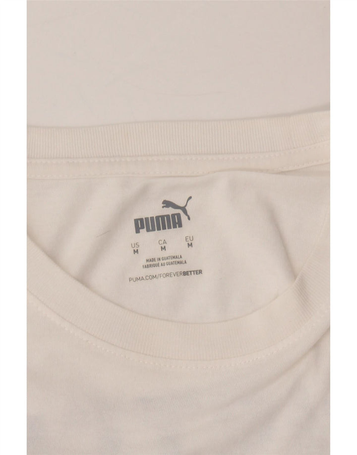 PUMA Mens Graphic T-Shirt Top Medium White Cotton Vintage Puma and Second-Hand Puma from Messina Hembry 