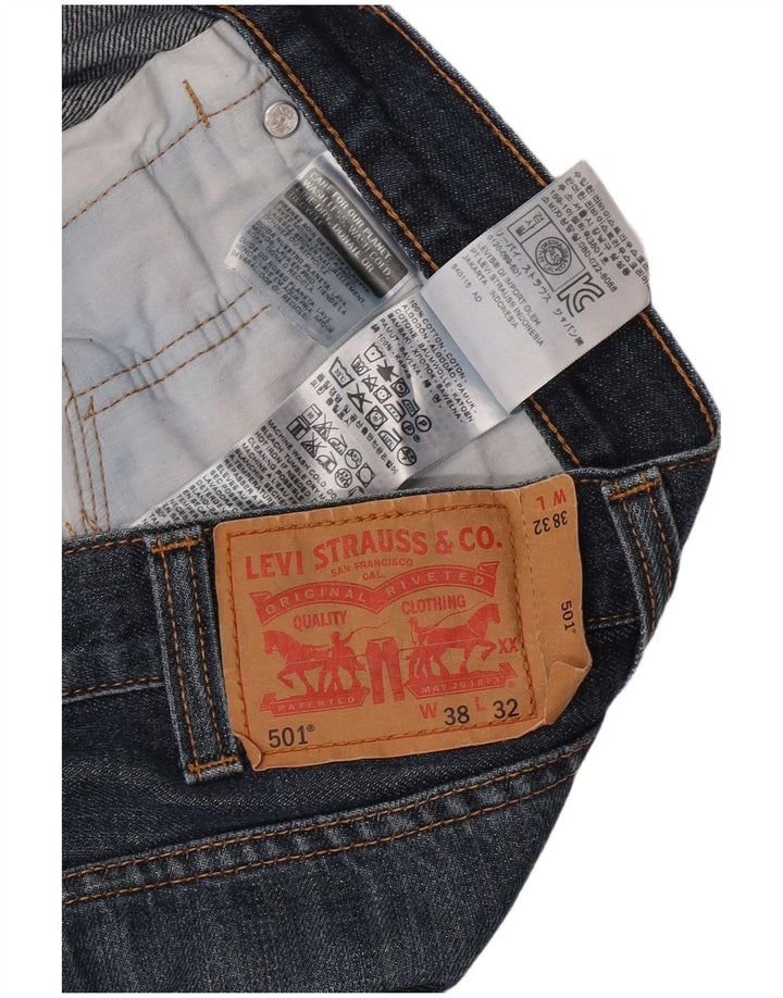 Męskie jeansy Levi's 501 Straight W38 L32 Niebieskie bawełniane