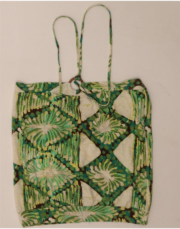 Damski top Gap Crop Halter UK 12 Średni zielony Argyle/Diamentowa bawełna