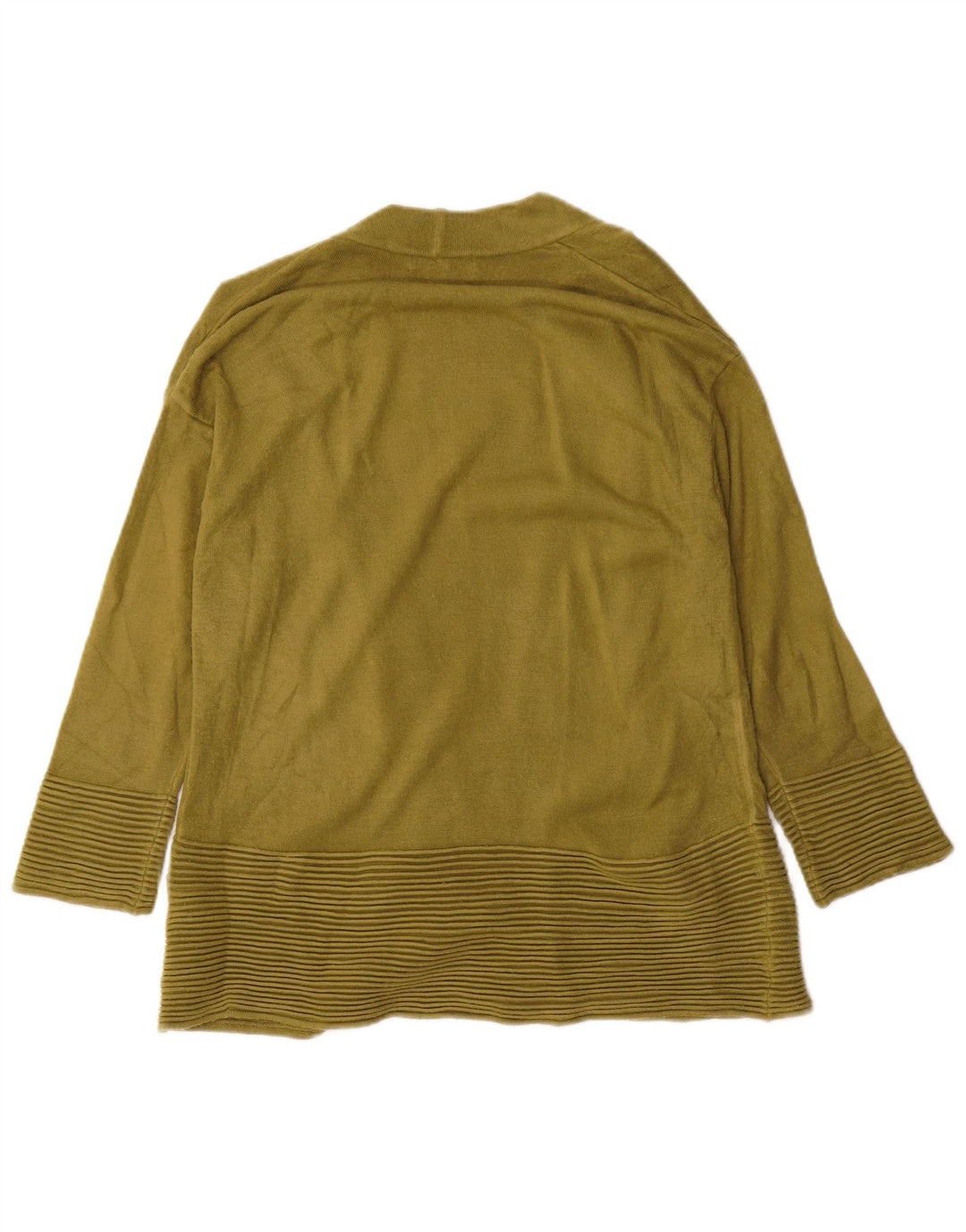 Marks & Spencer Damski sweter rozpinany z rękawami 3/4, UK 14, średni khaki