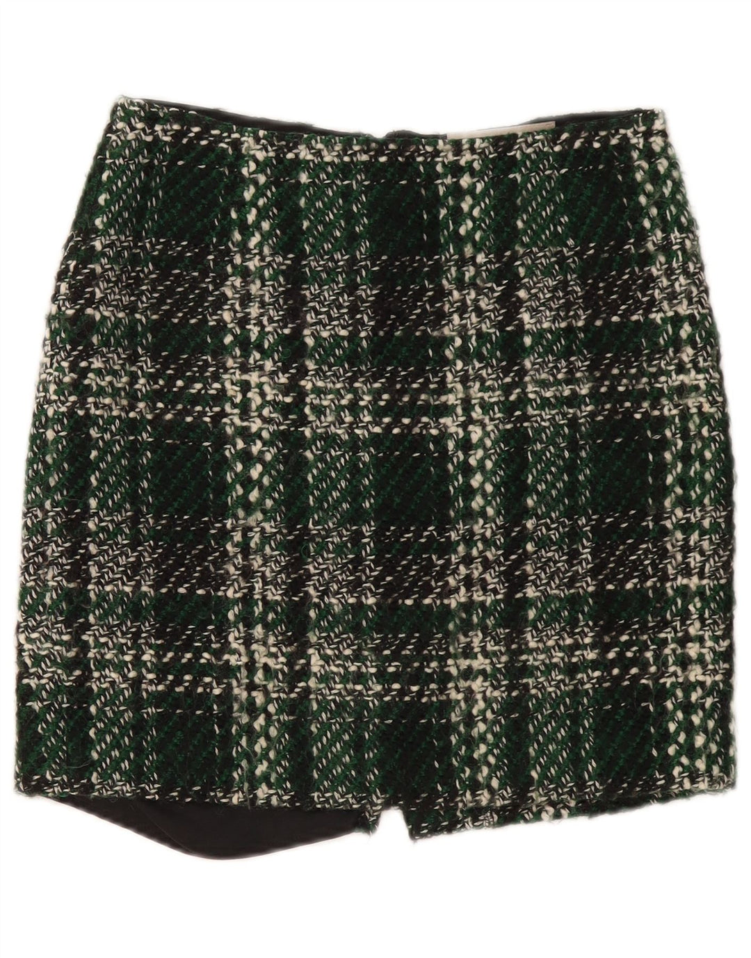 Damska spódnica mini Fenn Wright Manson UK 10 Small W30 Wełna w zieloną kratkę