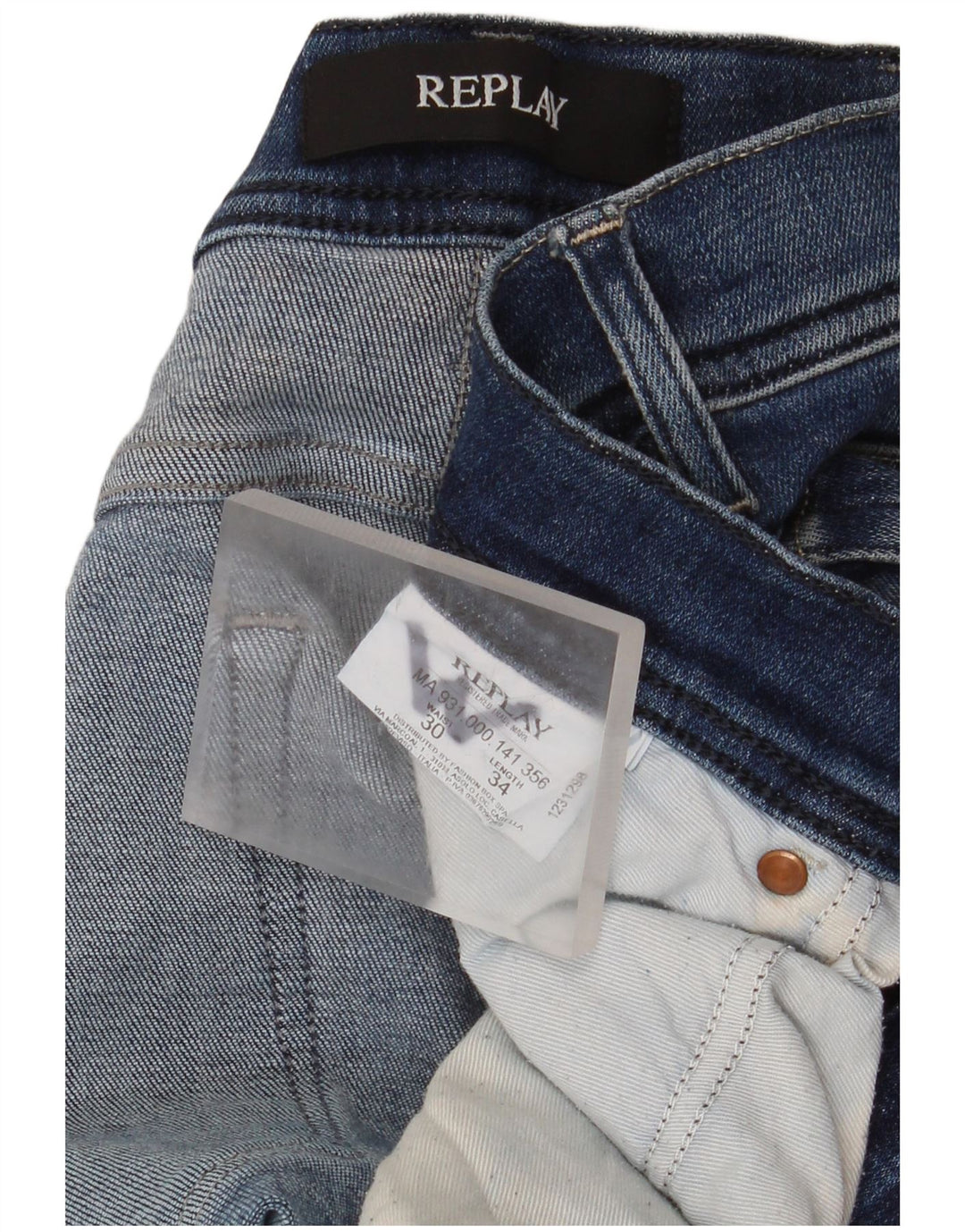 Damskie jeansy Replay Crop Distressed W30 L26 Niebieskie