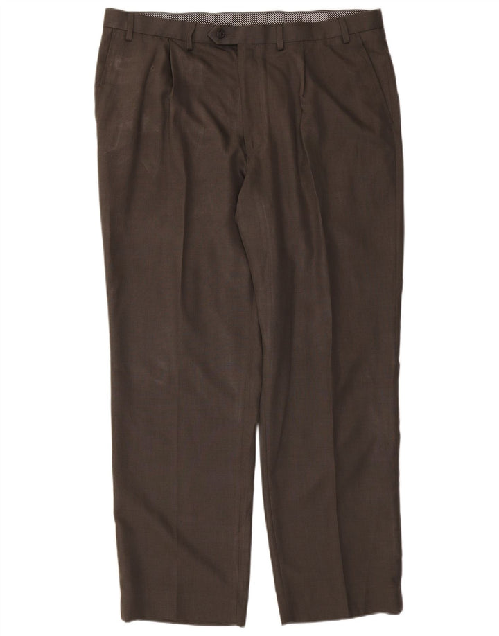 Marks & Spencer Męskie spodnie garniturowe W40 L31 Khaki Poliester