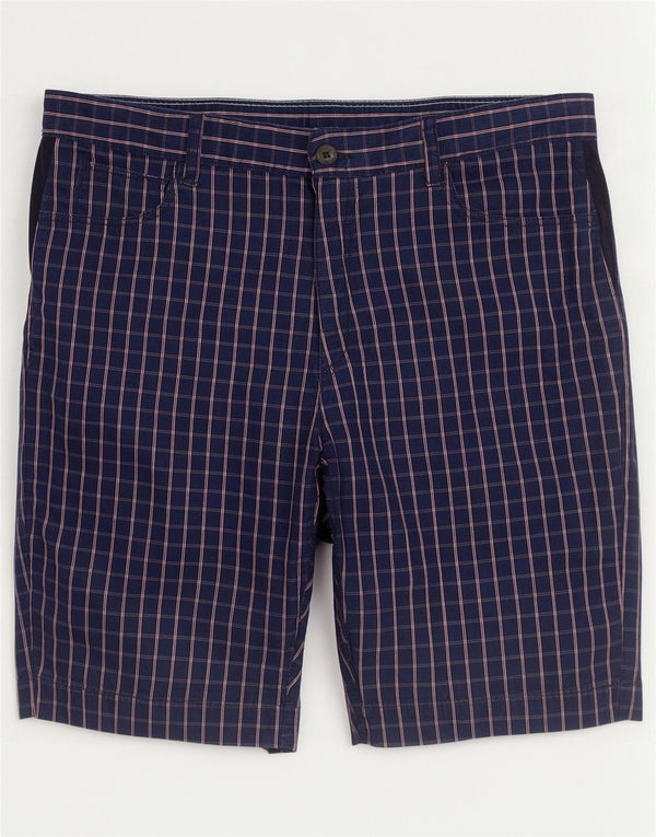 Męskie spodenki Chino Lacoste, rozmiar 44, duże, W34, bawełniana, granatowa krata