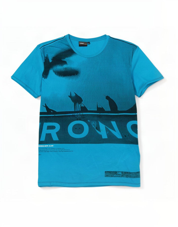 Męski T-shirt Lee z grafiką, góra XL, niebieska bawełna