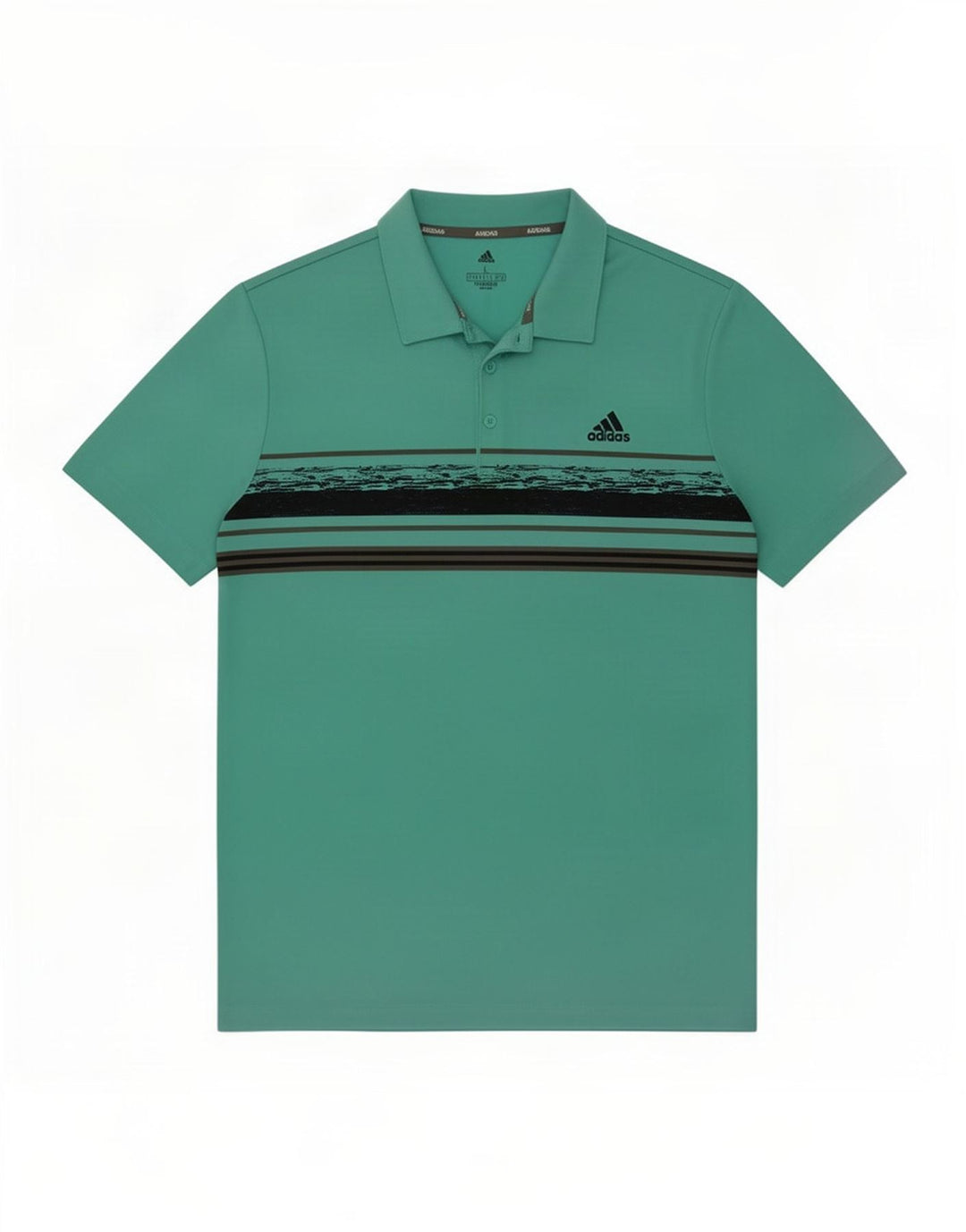Męska koszulka polo Adidas, duża, turkusowa, poliestrowa w paski