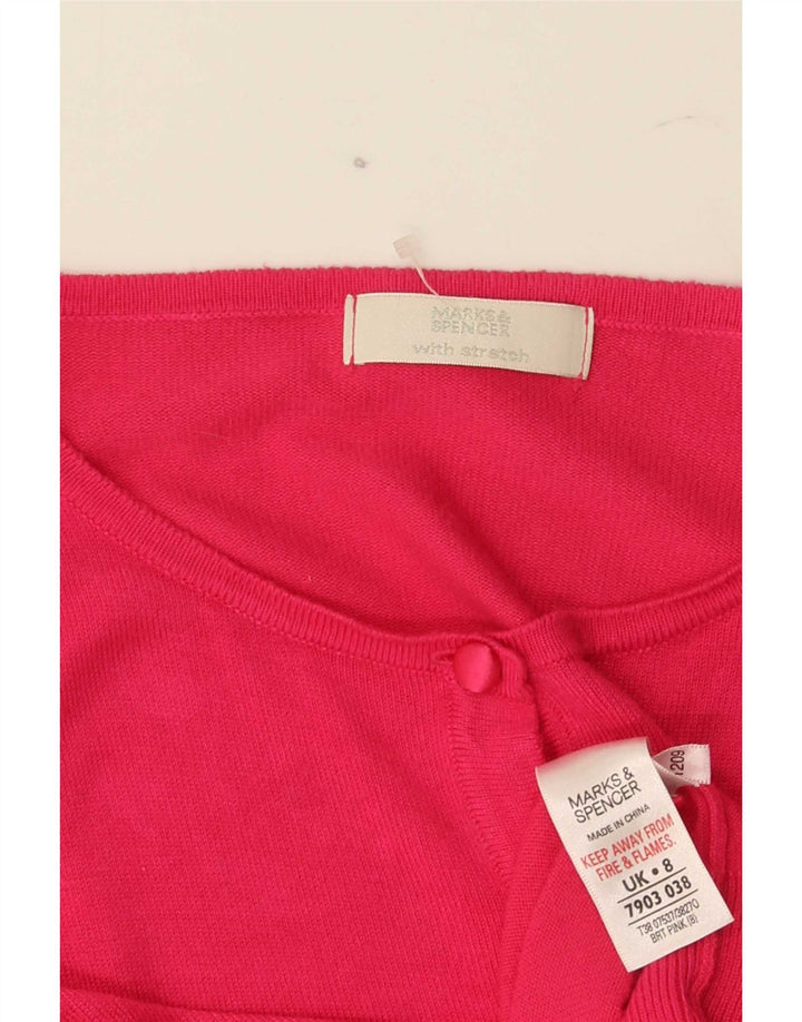 Marks & Spencer Damski sweter kardigan UK 8 Small Pink Wiskoza