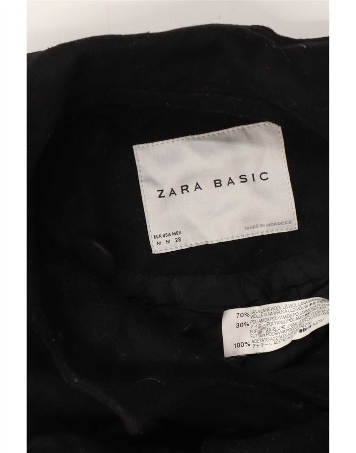 Płaszcz damski Zara Pea Coat UK 12, średnia czarna wełna