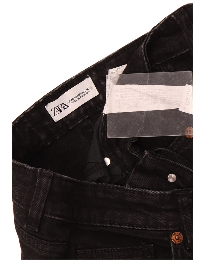 Damskie proste dżinsy Zara EU 40 Medium W30 L26 Czarna bawełna