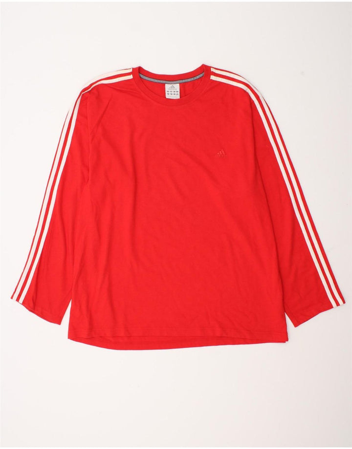 Adidas Męska Koszulka Z Długim Rękawem 2XL Czerwona Bawełna