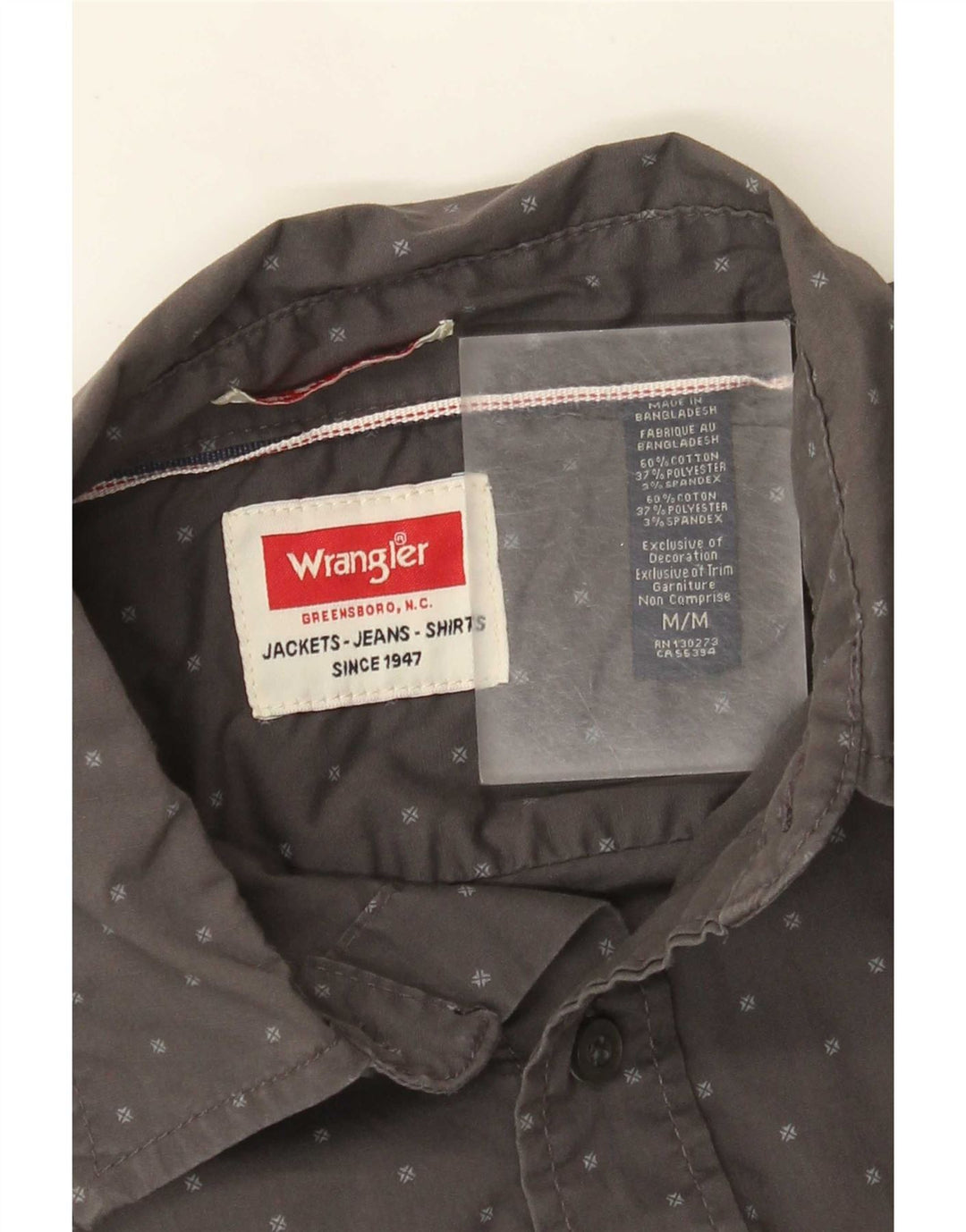 Koszula męska Wrangler, bawełniana w średnie szare cętki