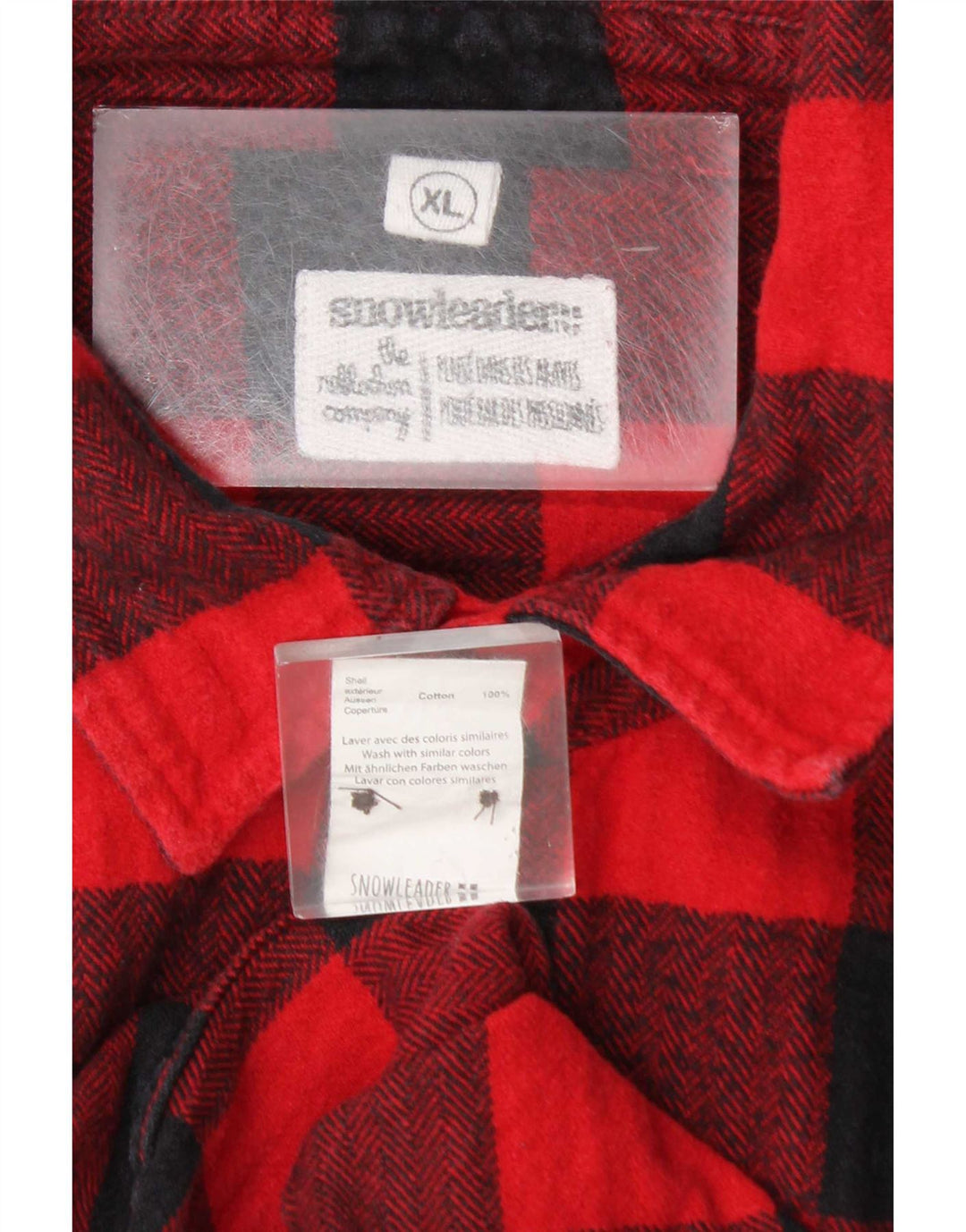 Vintage męska koszula flanelowa XL, bawełniana w czerwoną kratę
