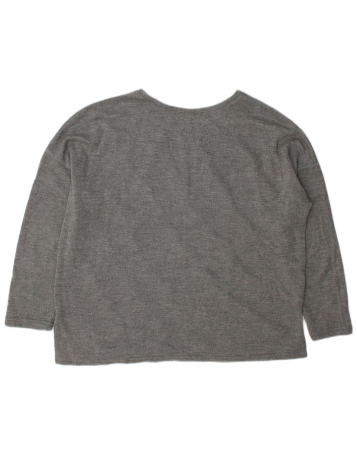 Damski sweter oversize Zara z okrągłym dekoltem UK 14, średni szary